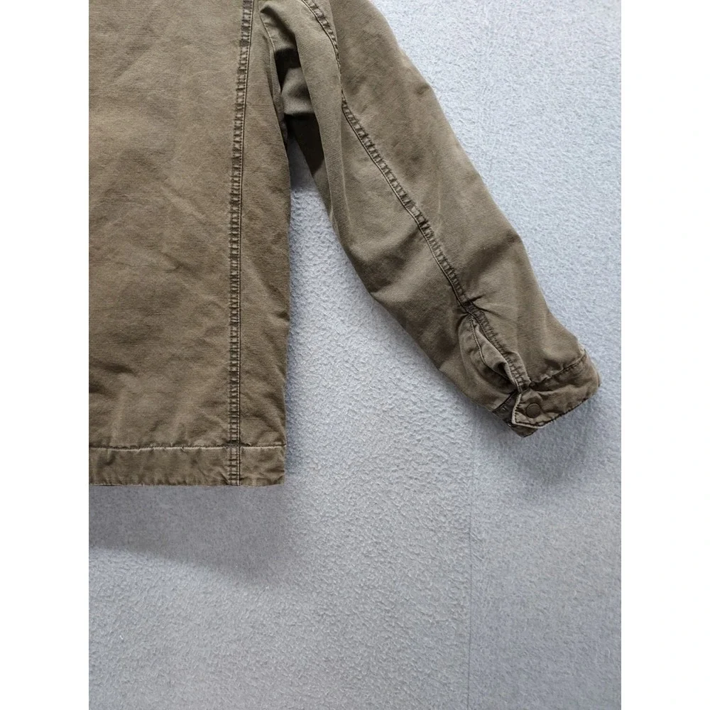 Levis Men Field Jacket S Brown Utility Zip Front Stand Collar Pockets Workwear